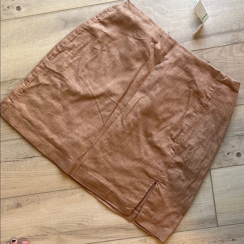 Abercrombie & Fitch Tan Asymmetrical Pencil Mini Skirt